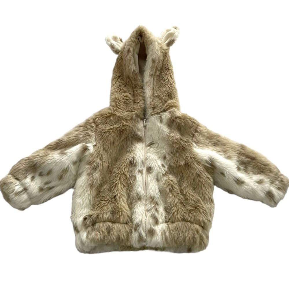 Baby & Child Restoration Hardware Faux Fur Coat Jacket 24M Animal Print Ears